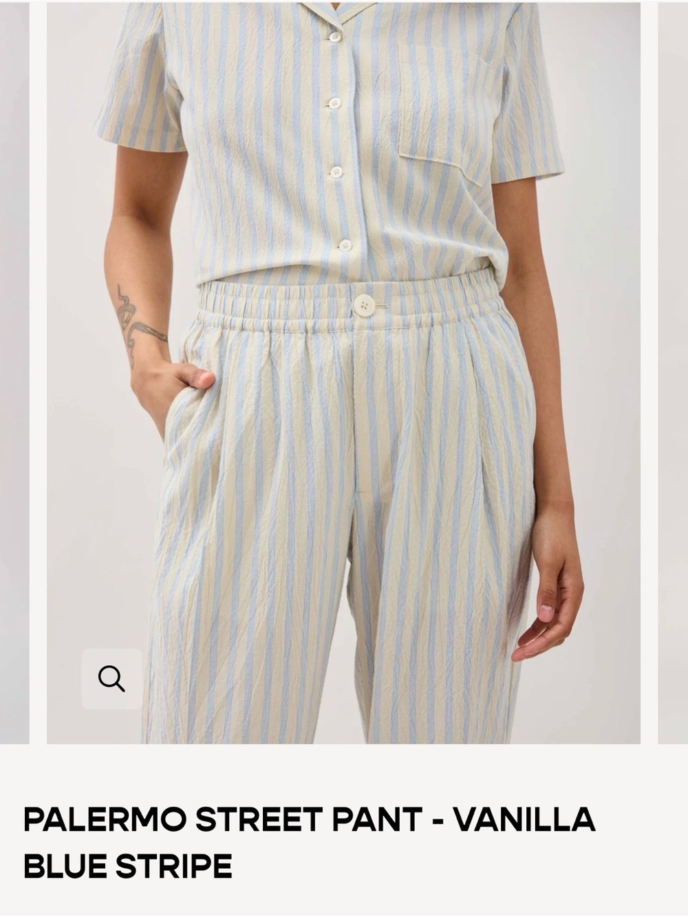 Richer Poorer Relaxed Stripe Trousers — Vanilla & Light Blue